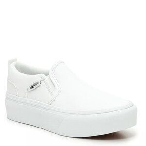 Vans White Asher Platform Sneaker - Kids Size: 5 Youth